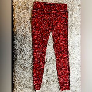 Nike Red and Black Leopard Print Leggings
